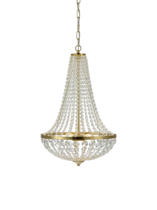Lustre en cristal et or