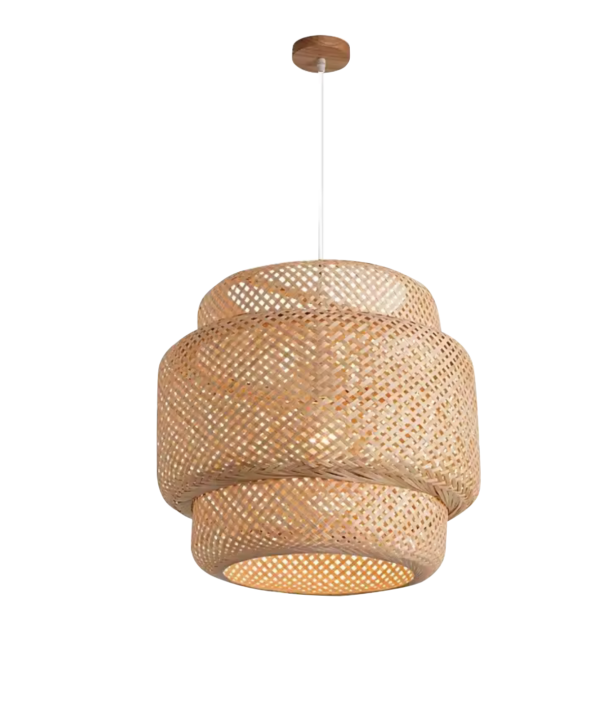 Lustre en rotin – 35 x 30 cm