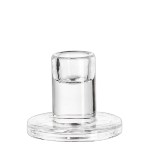 Bougeoir en verre transparent