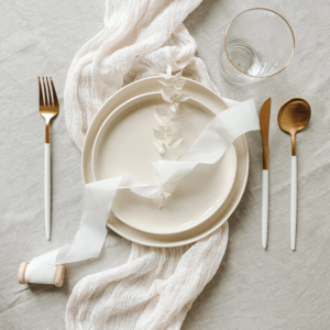 Chemin de table en mousseline de soie