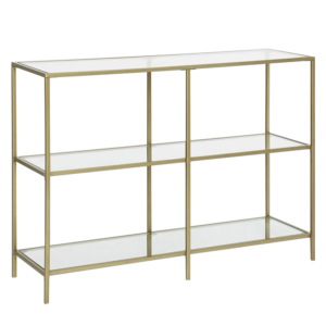 location console verre doré